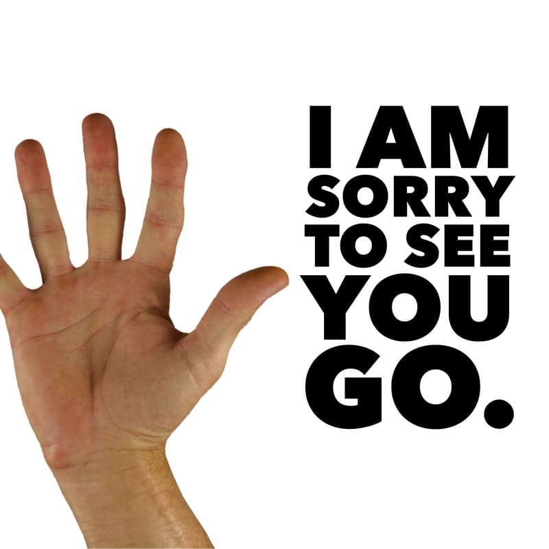 I am Sorry To See You go - Bruce Turkel Blog